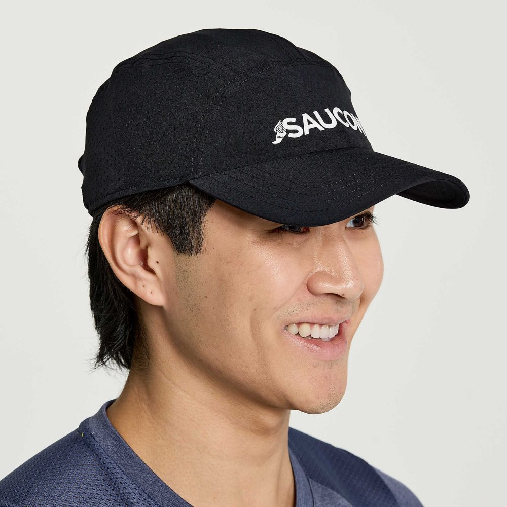 Saucony Outpace Hat Noir | 34251-ZYGW