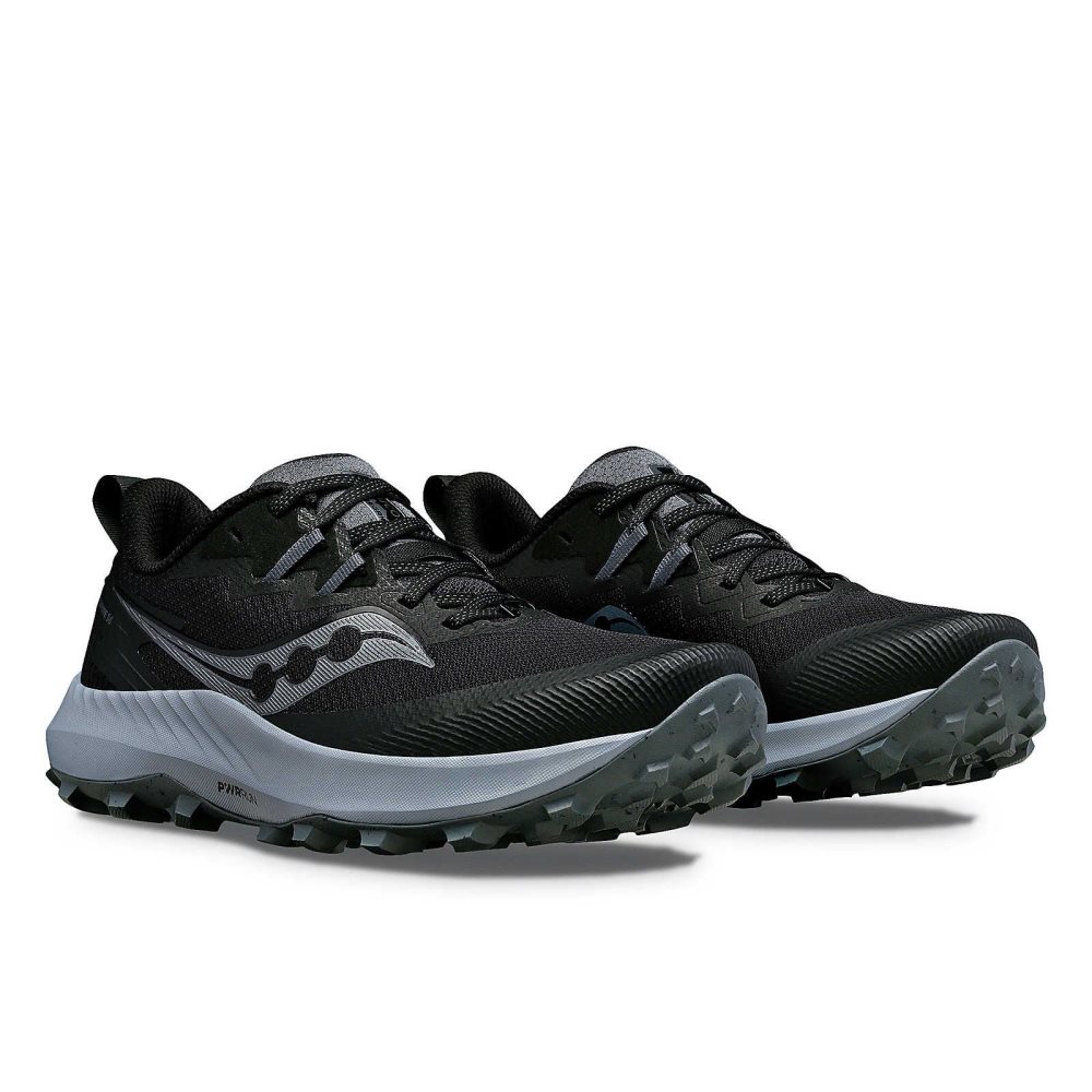 Saucony Peregrine 14 Wide Noir Grise Foncé | 40896-IZRJ