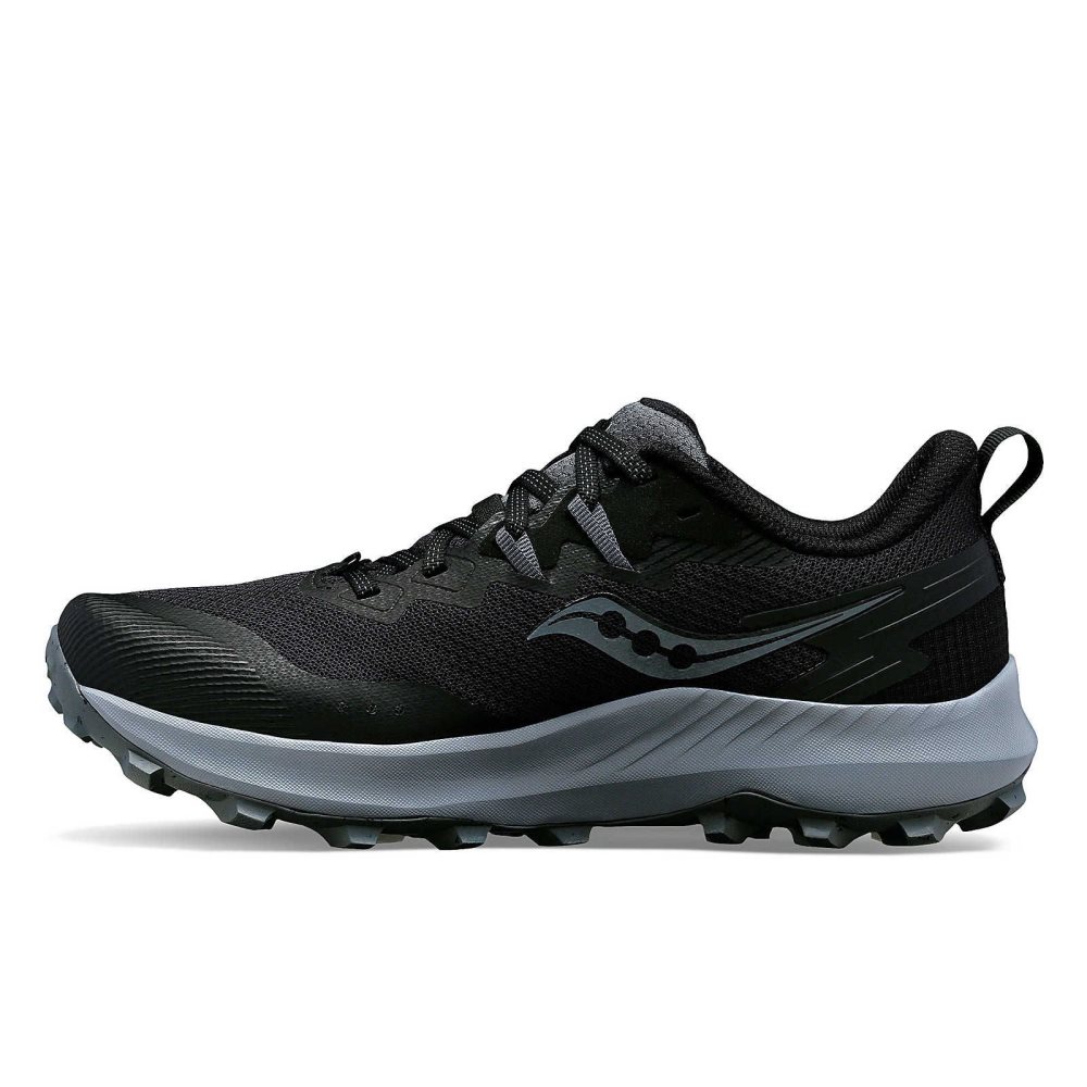 Saucony Peregrine 14 Wide Noir Grise Foncé | 40896-IZRJ