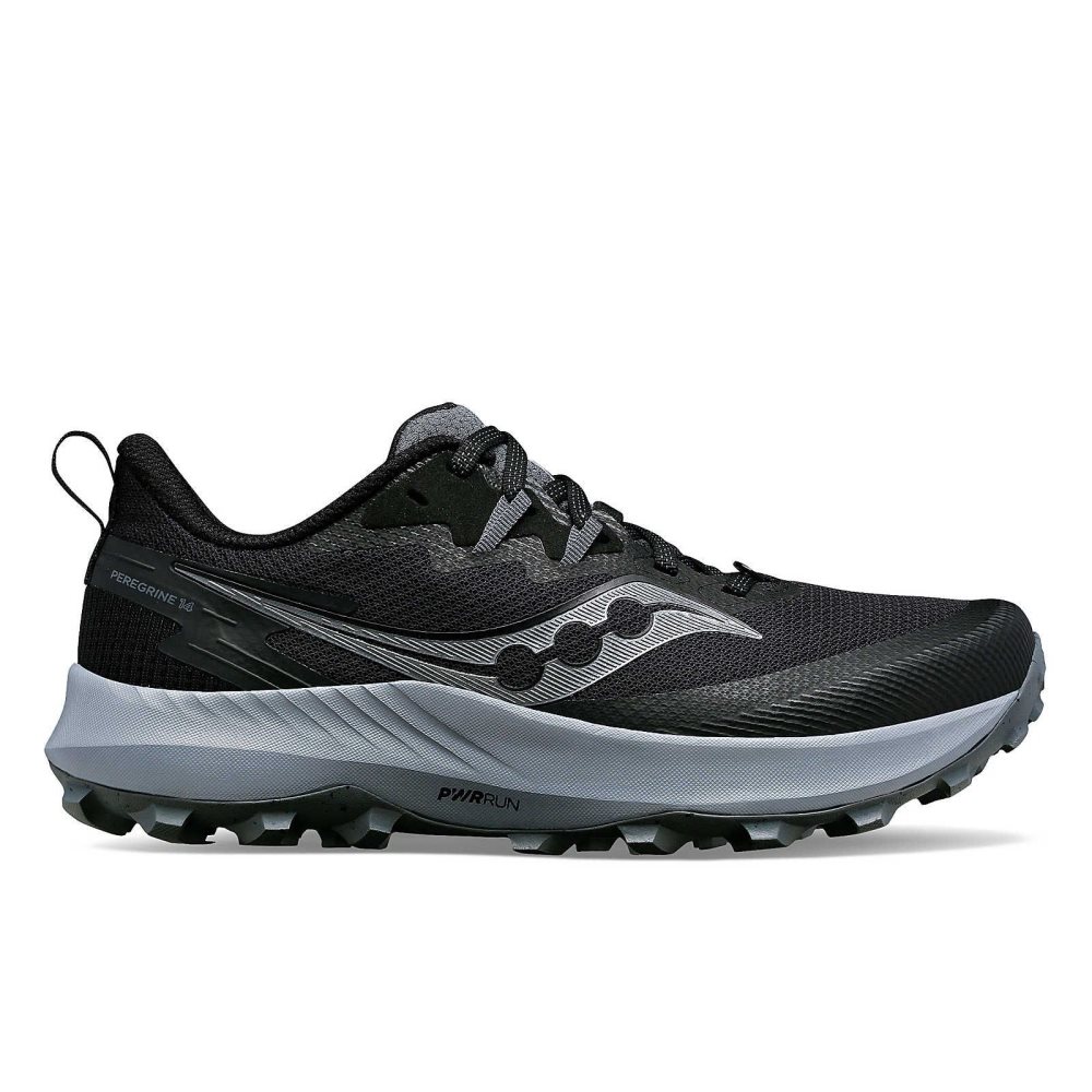 Saucony Peregrine 14 Wide Noir Grise Foncé | 40896-IZRJ