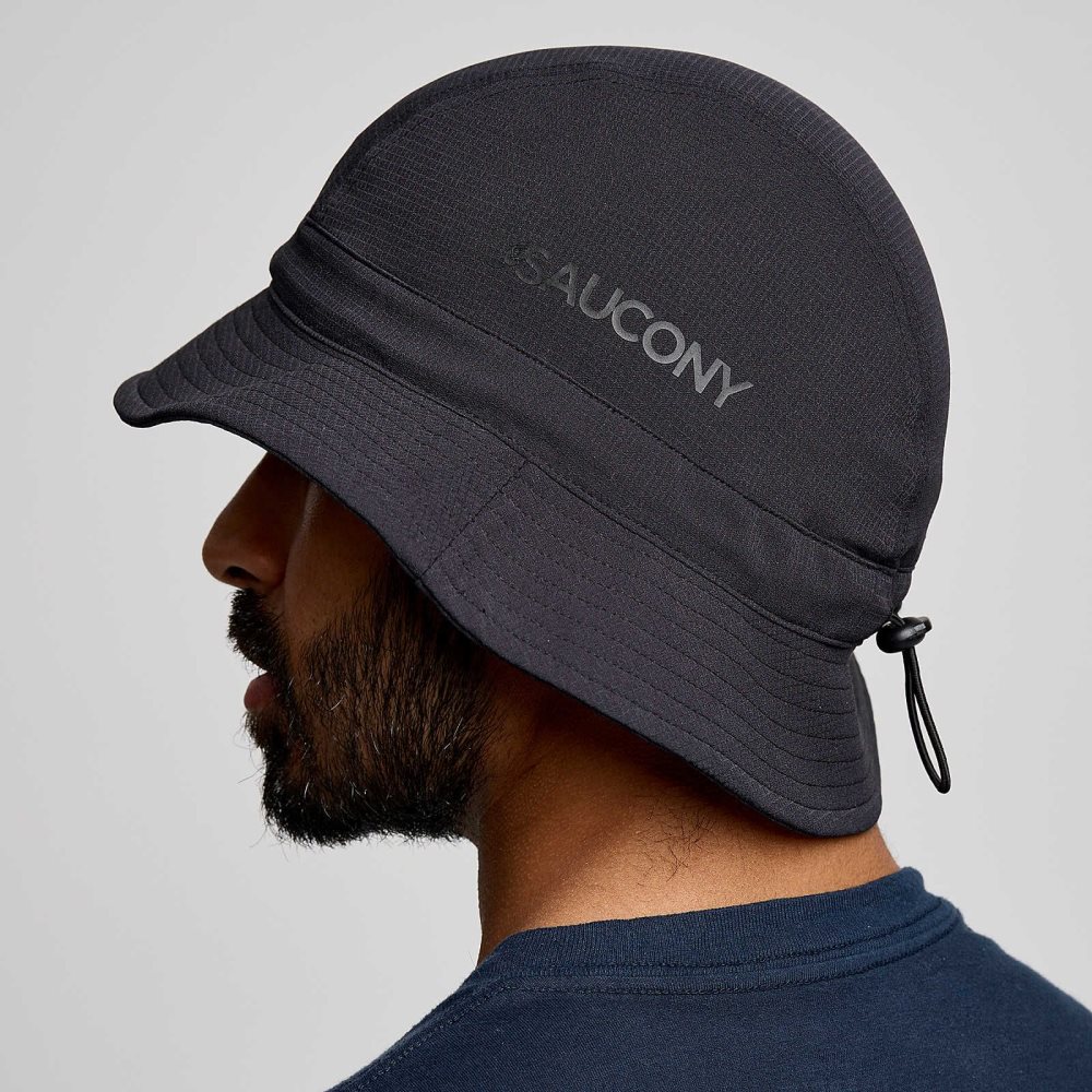 Saucony Peregrine Bucket Hat Noir | 18536-PTSG