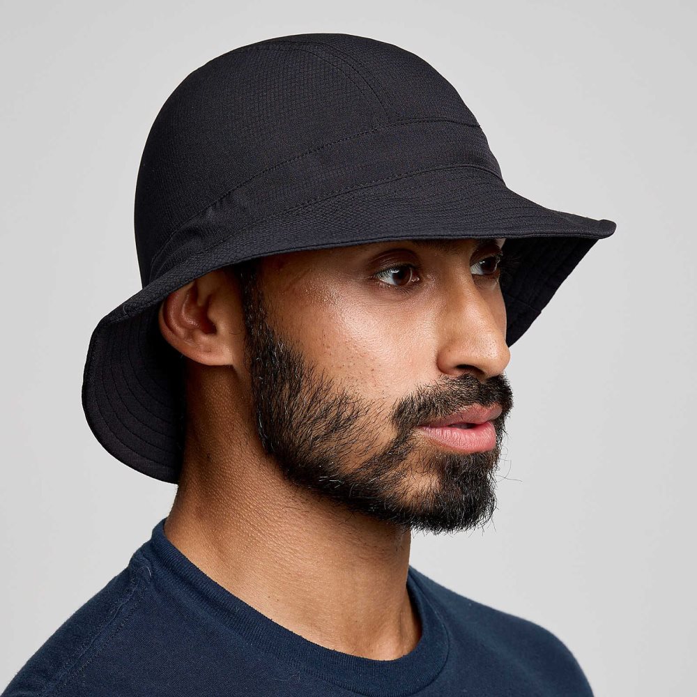 Saucony Peregrine Bucket Hat Noir | 18536-PTSG