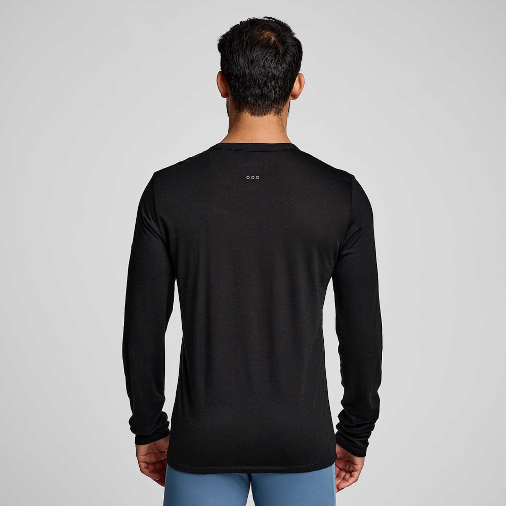 Saucony Peregrine Merino Long Sleeve Noir | 60298-QEPW