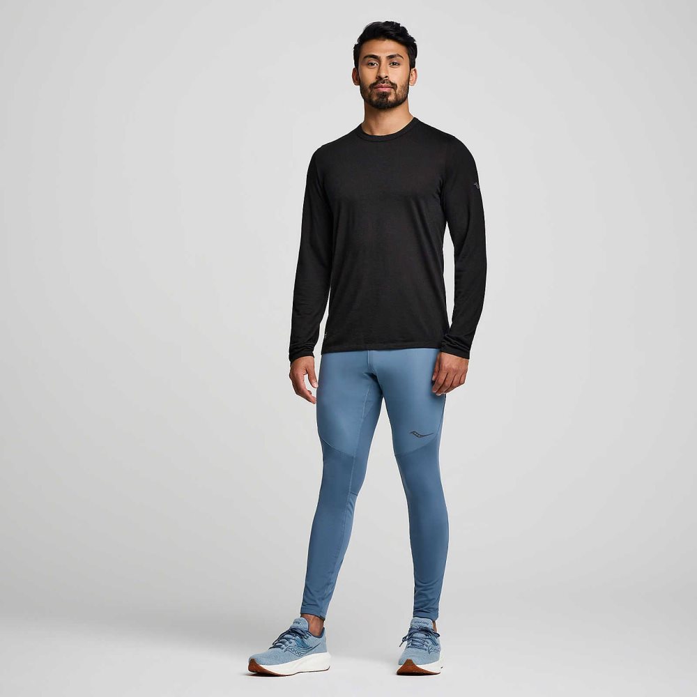 Saucony Peregrine Merino Long Sleeve Noir | 60298-QEPW