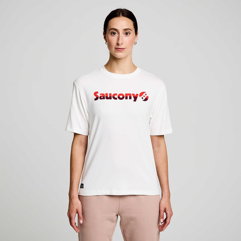 Saucony Recovery Short Sleeve Blanche | 75169-ZWXY