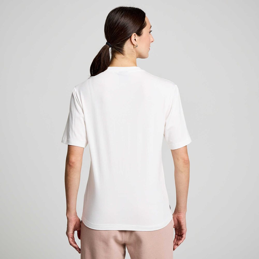 Saucony Recovery Short Sleeve Blanche | 75169-ZWXY