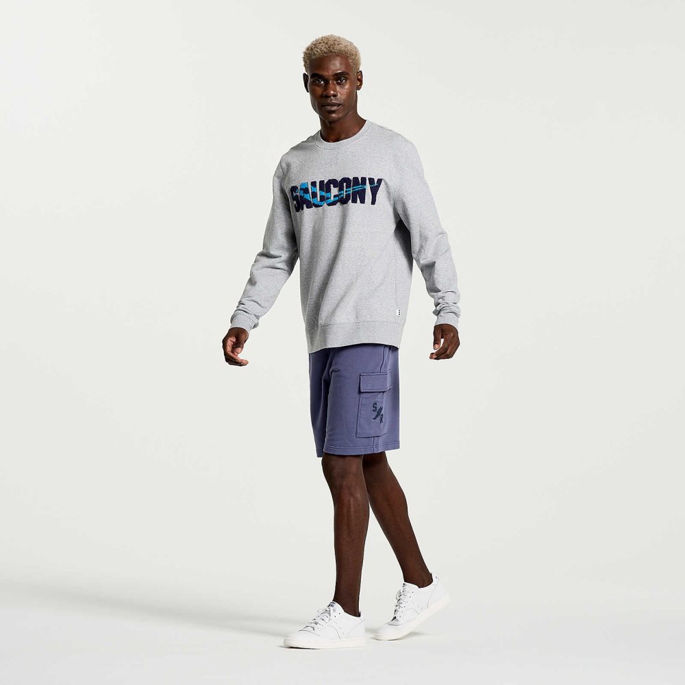 Saucony Rested Crewneck Grise Clair | 12759-HMKV