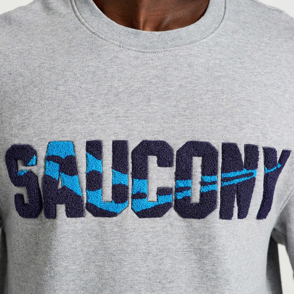 Saucony Rested Crewneck Grise Clair | 12759-HMKV