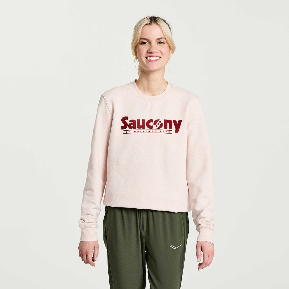 Saucony Rested Crewneck Rose | 83074-INFE