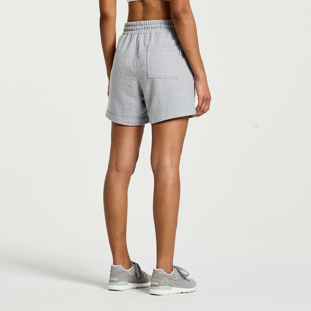 Saucony Rested Sweat Short Grise Clair | 12309-NXKA