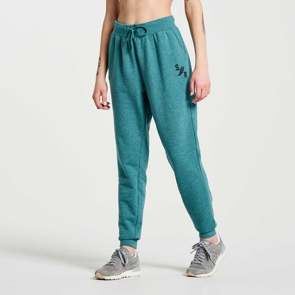 Saucony Rested Sweatpant North Atlantic Heather Graphic | 82153-IBOE