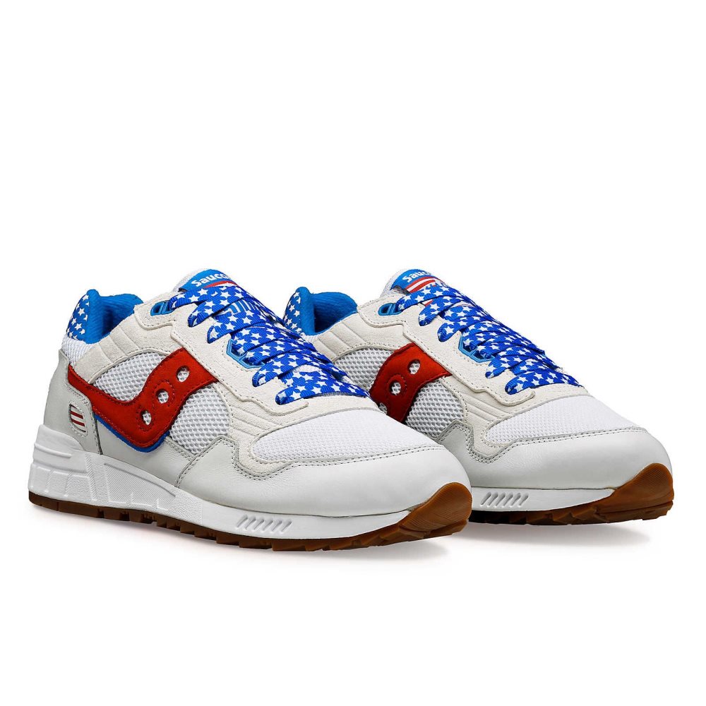 Saucony Shadow 5000 Fireworks Blanche Rouge | 78102-RZJQ