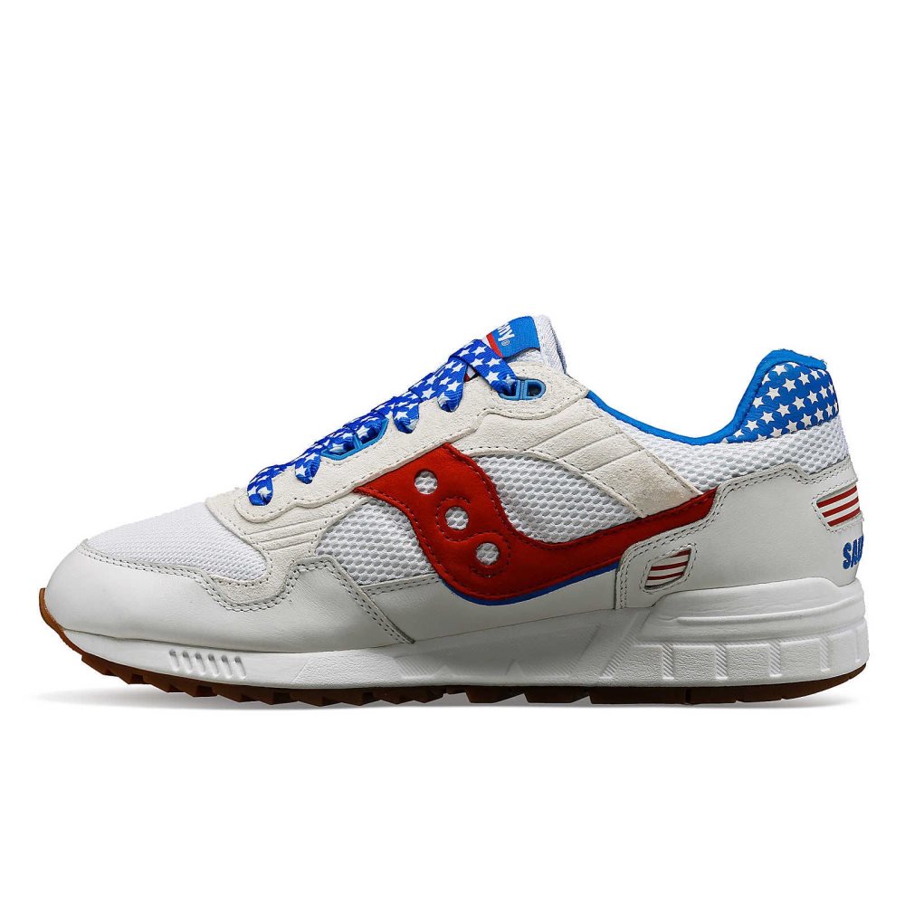 Saucony Shadow 5000 Fireworks Blanche Rouge | 78102-RZJQ