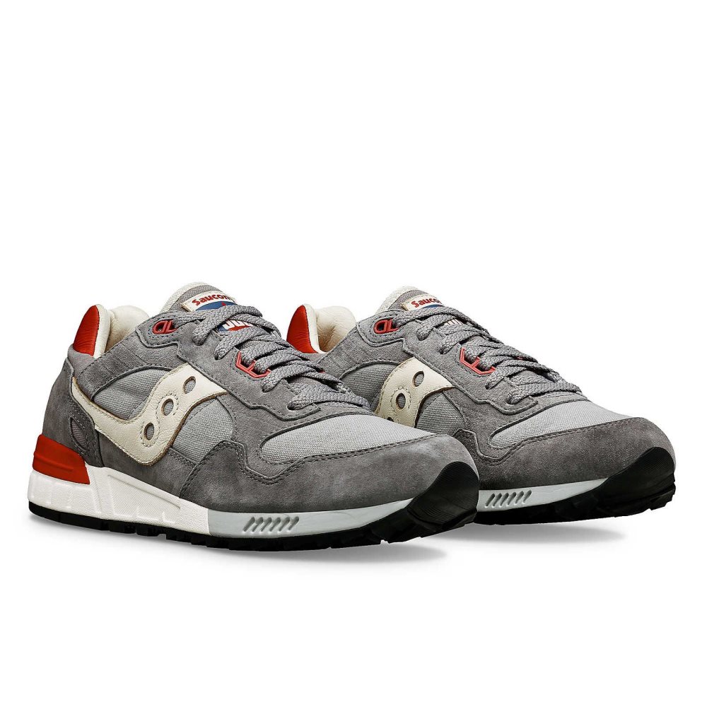 Saucony Shadow 5000 Stonewash Grise Rouge | 83465-UTMJ