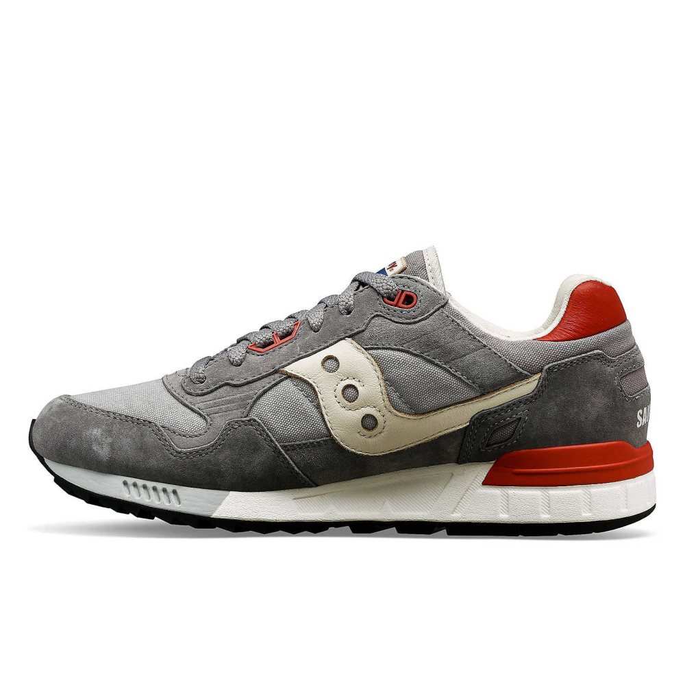 Saucony Shadow 5000 Stonewash Grise Rouge | 83465-UTMJ