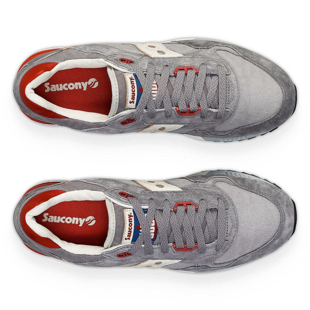 Saucony Shadow 5000 Stonewash Grise Rouge | 83465-UTMJ