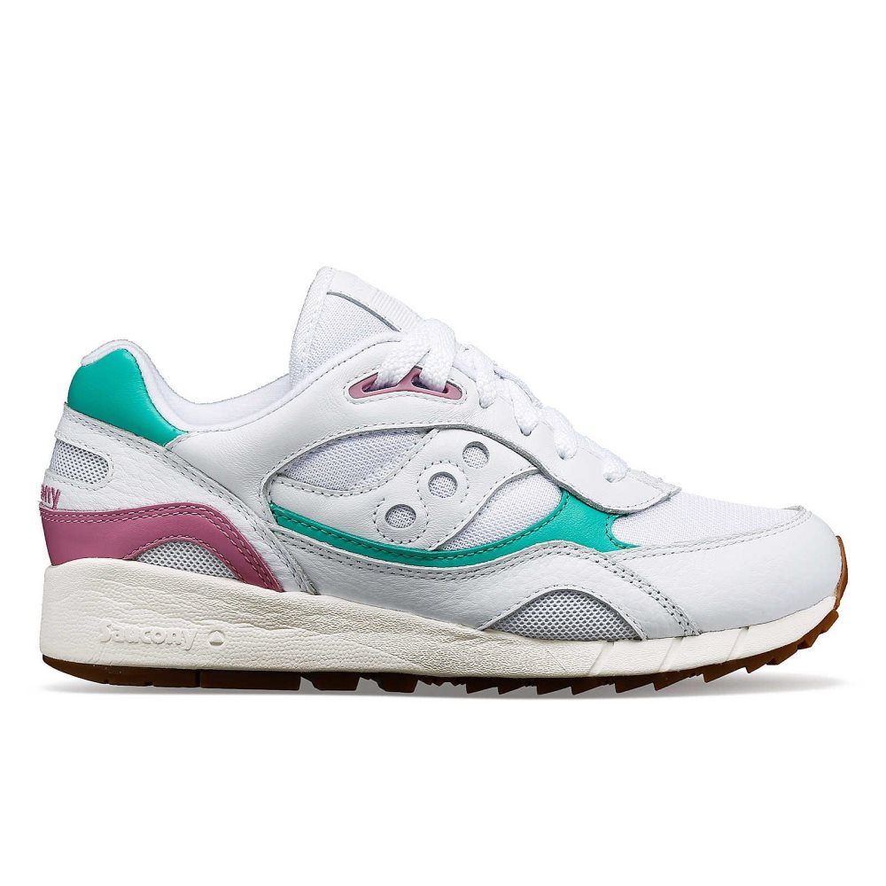 Saucony Shadow 6000 Premium Blanche Turquoise Clair | 51837-YJPL