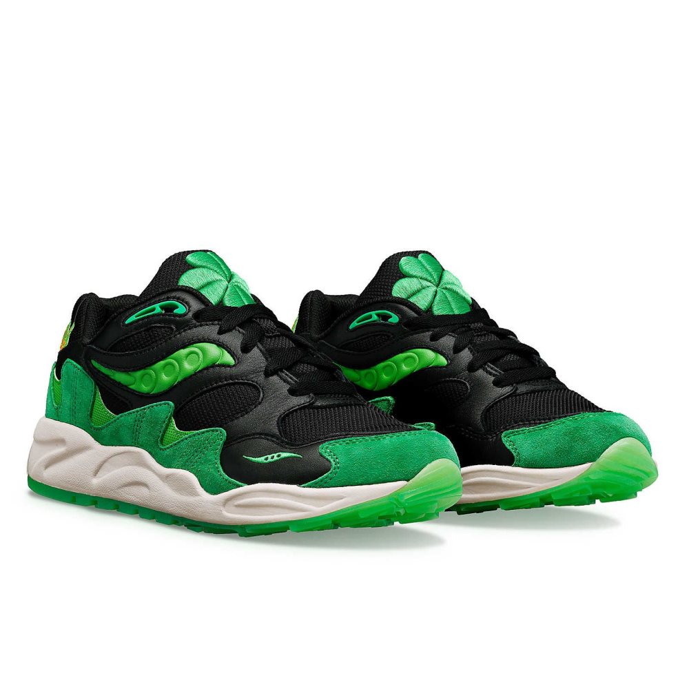 Saucony Shamrock Grid Shadow 2 Noir Vert | 02583-UITM