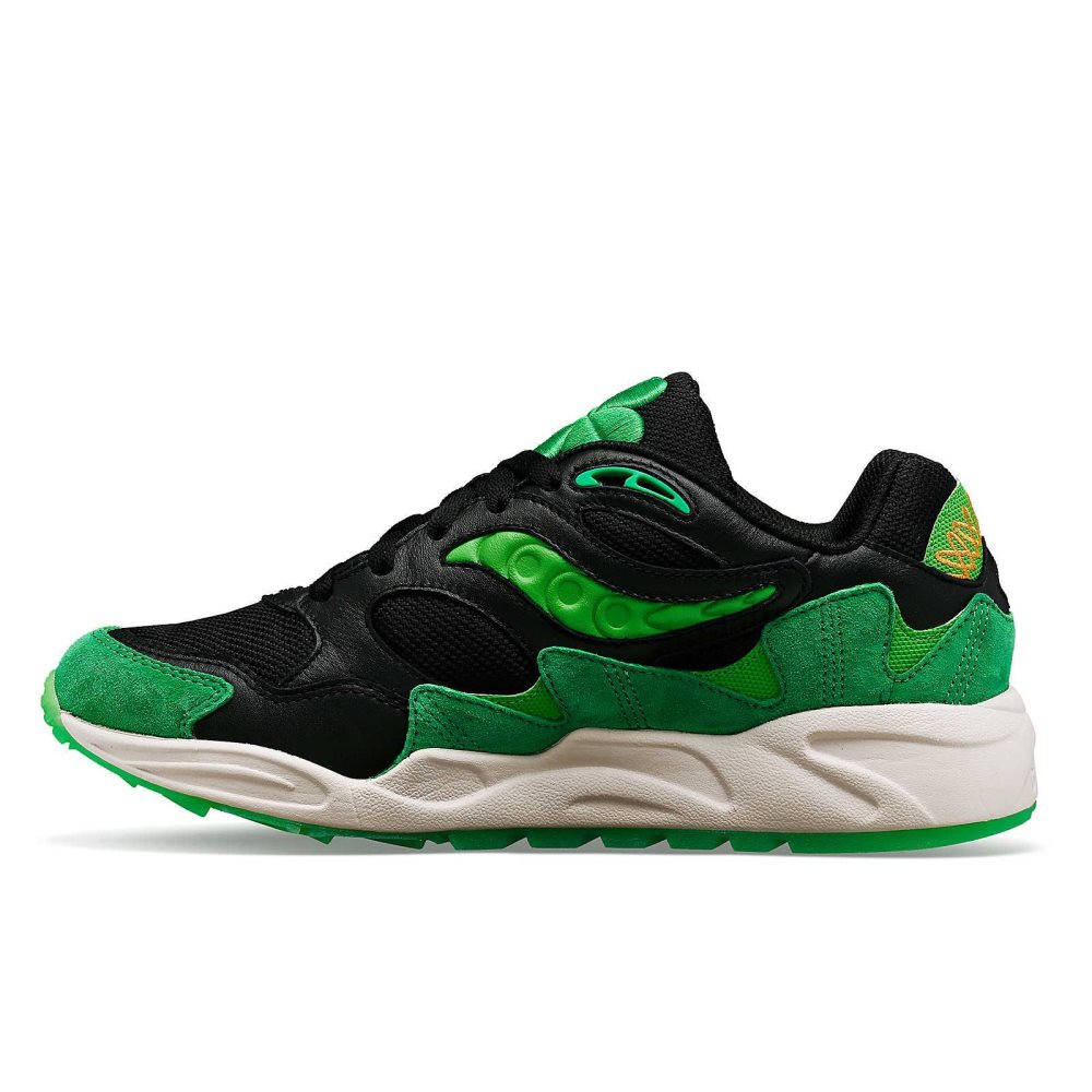 Saucony Shamrock Grid Shadow 2 Noir Vert | 02583-UITM