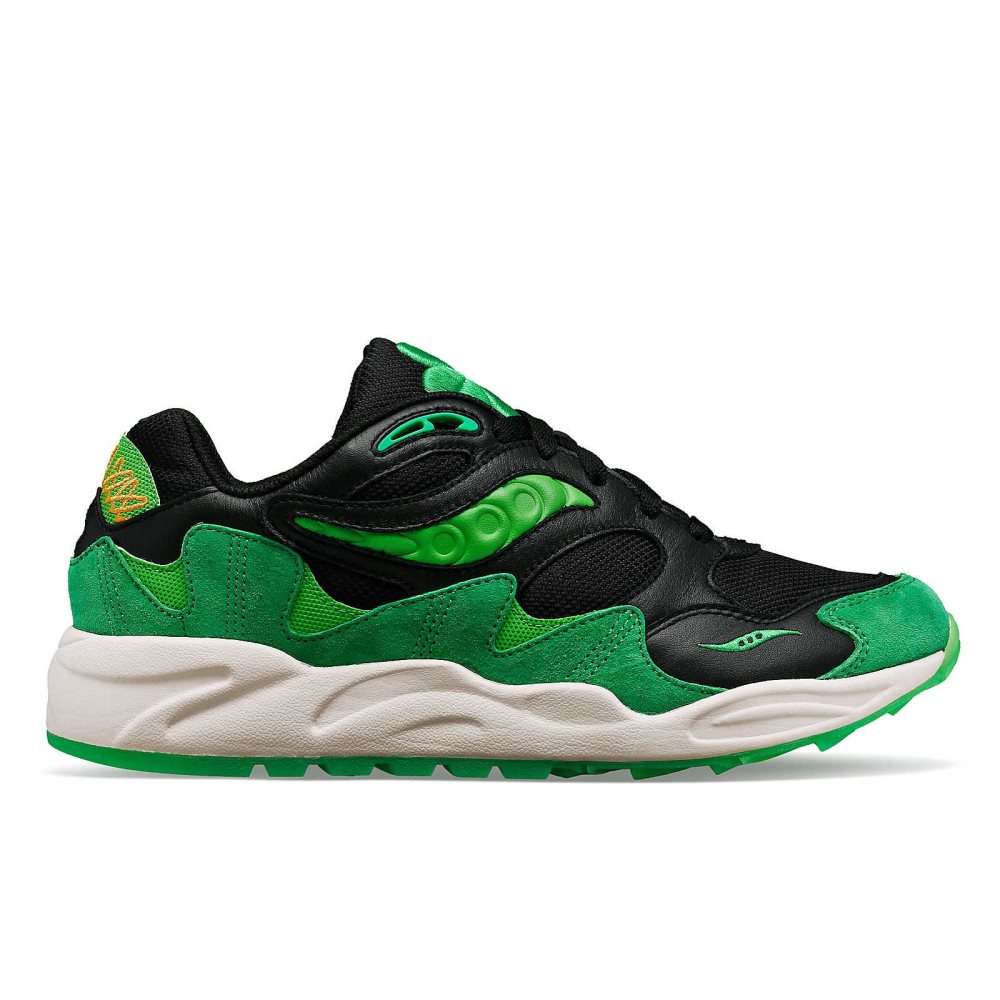 Saucony Shamrock Grid Shadow 2 Noir Vert | 02583-UITM