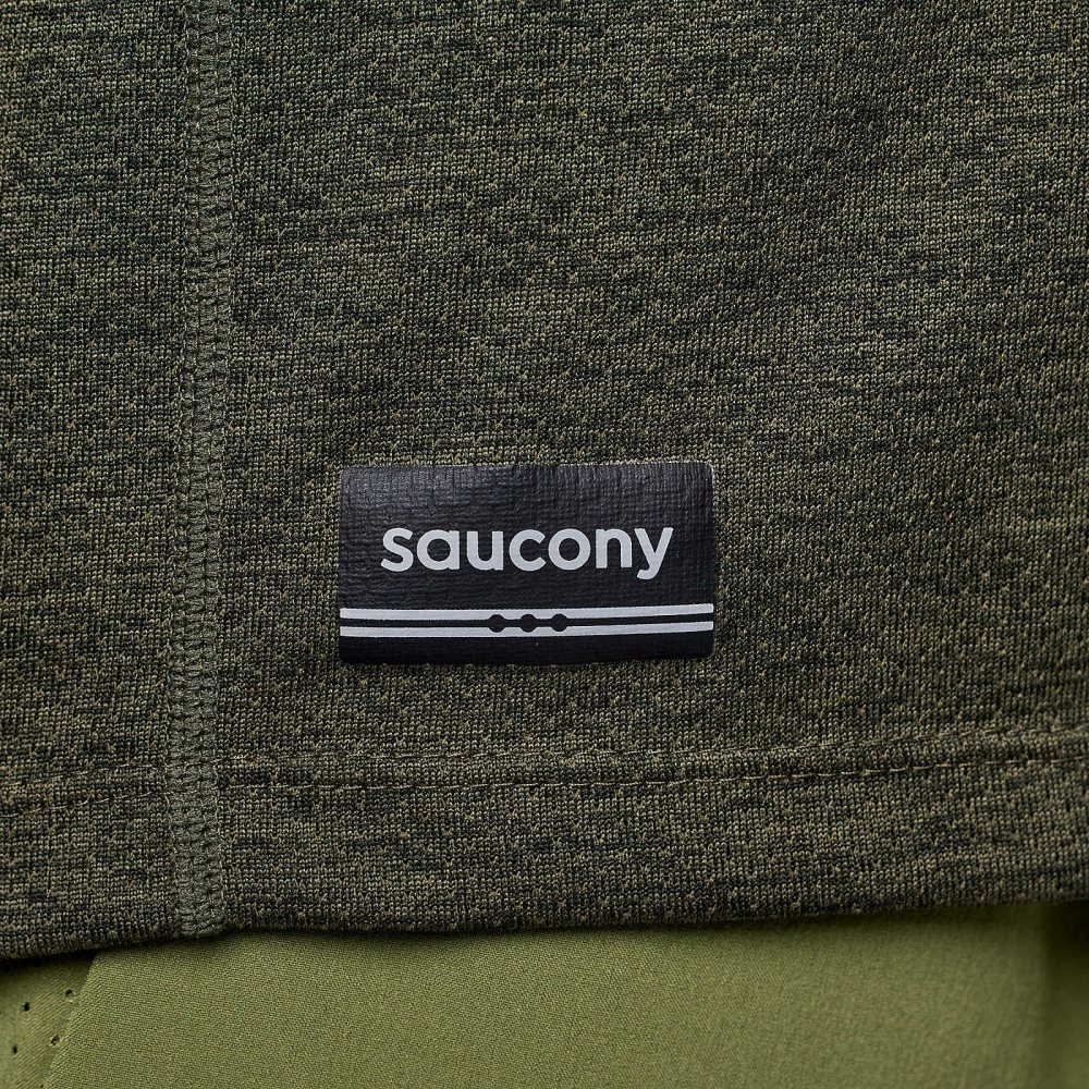 Saucony Stopwatch Graphic Long Sleeve Umbra Heather Graphic | 04712-BFQO