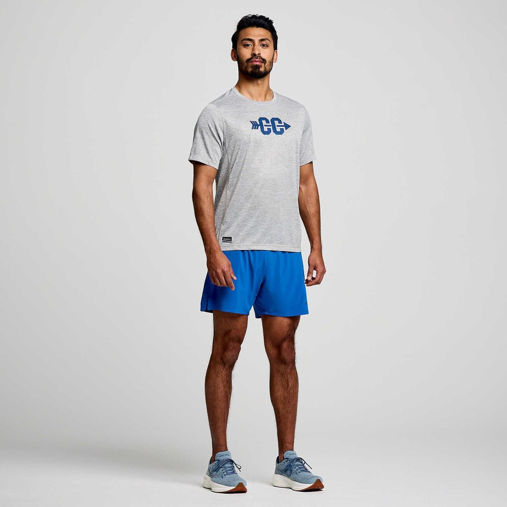 Saucony Stopwatch Graphic Short Sleeve Grise Clair | 86025-IHRM