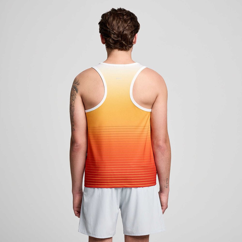 Saucony Stopwatch Graphic Singlet Confident Print | 89704-MFNU