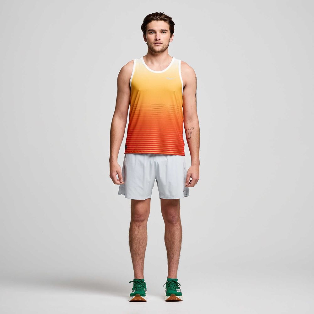 Saucony Stopwatch Graphic Singlet Confident Print | 89704-MFNU