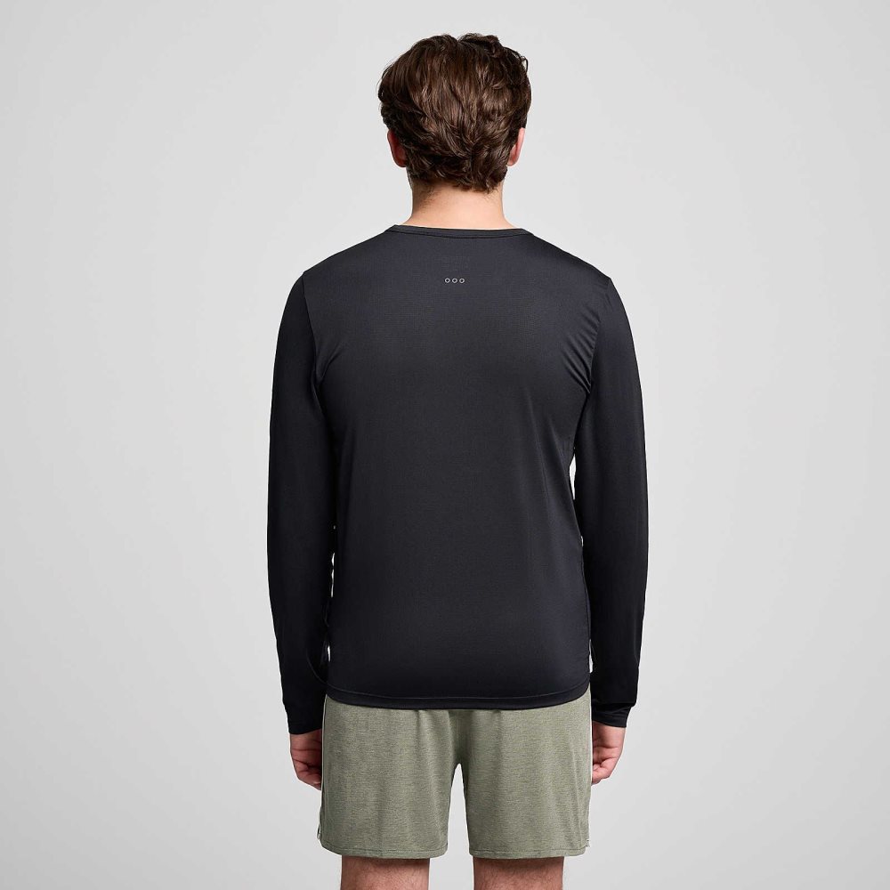 Saucony Stopwatch Long Sleeve Noir | 35276-ARKM