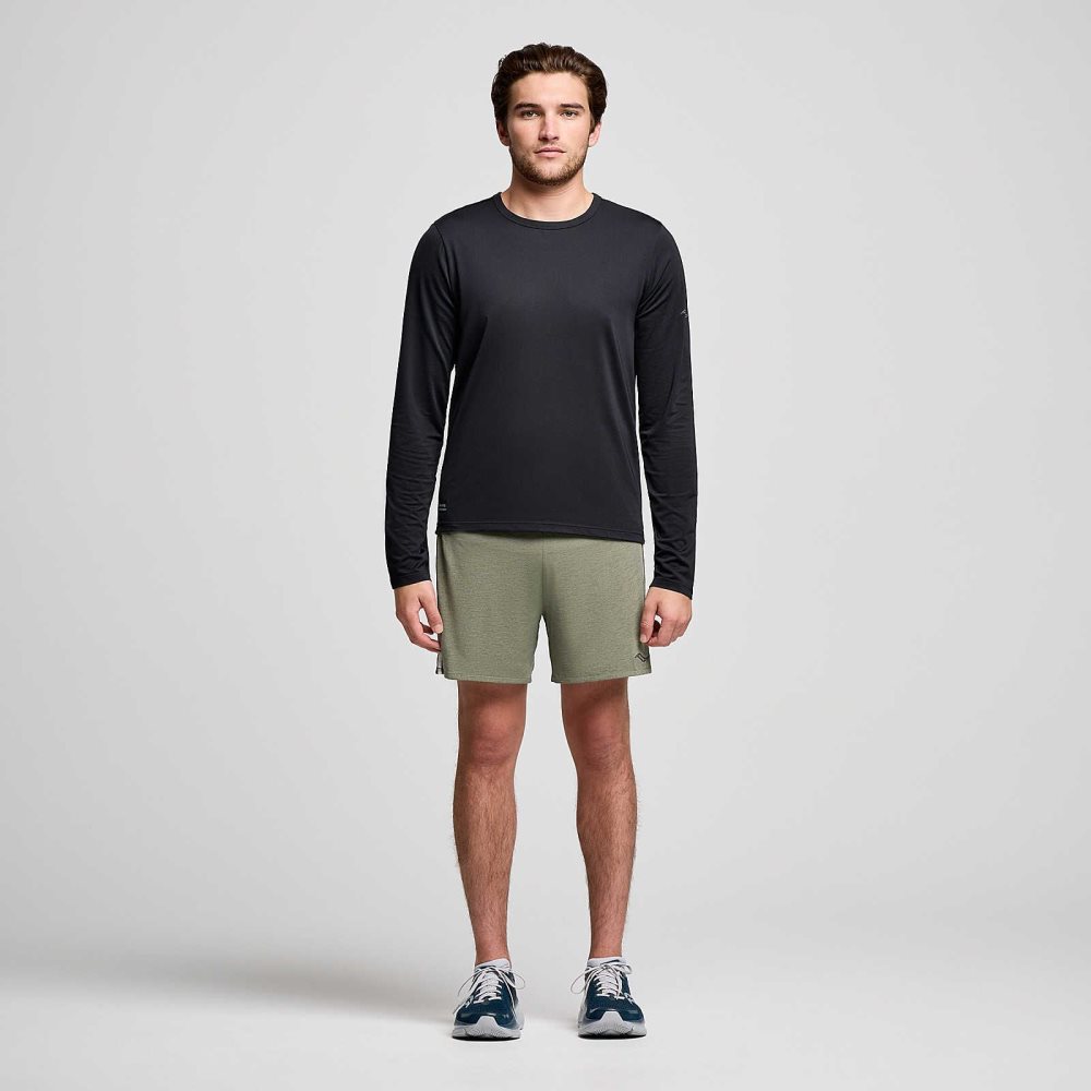 Saucony Stopwatch Long Sleeve Noir | 35276-ARKM