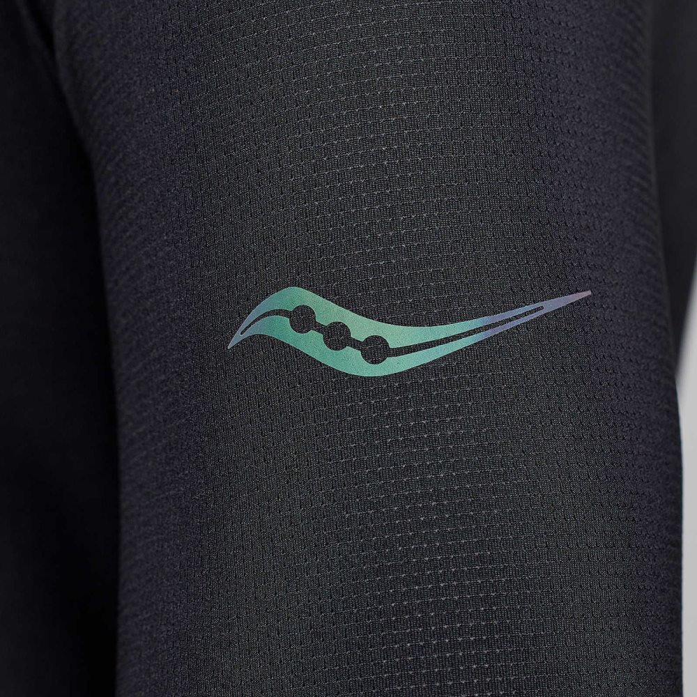 Saucony Stopwatch Long Sleeve Noir | 35276-ARKM