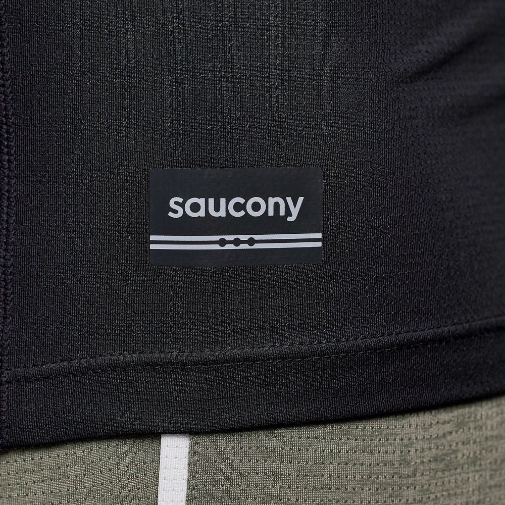 Saucony Stopwatch Long Sleeve Noir | 35276-ARKM