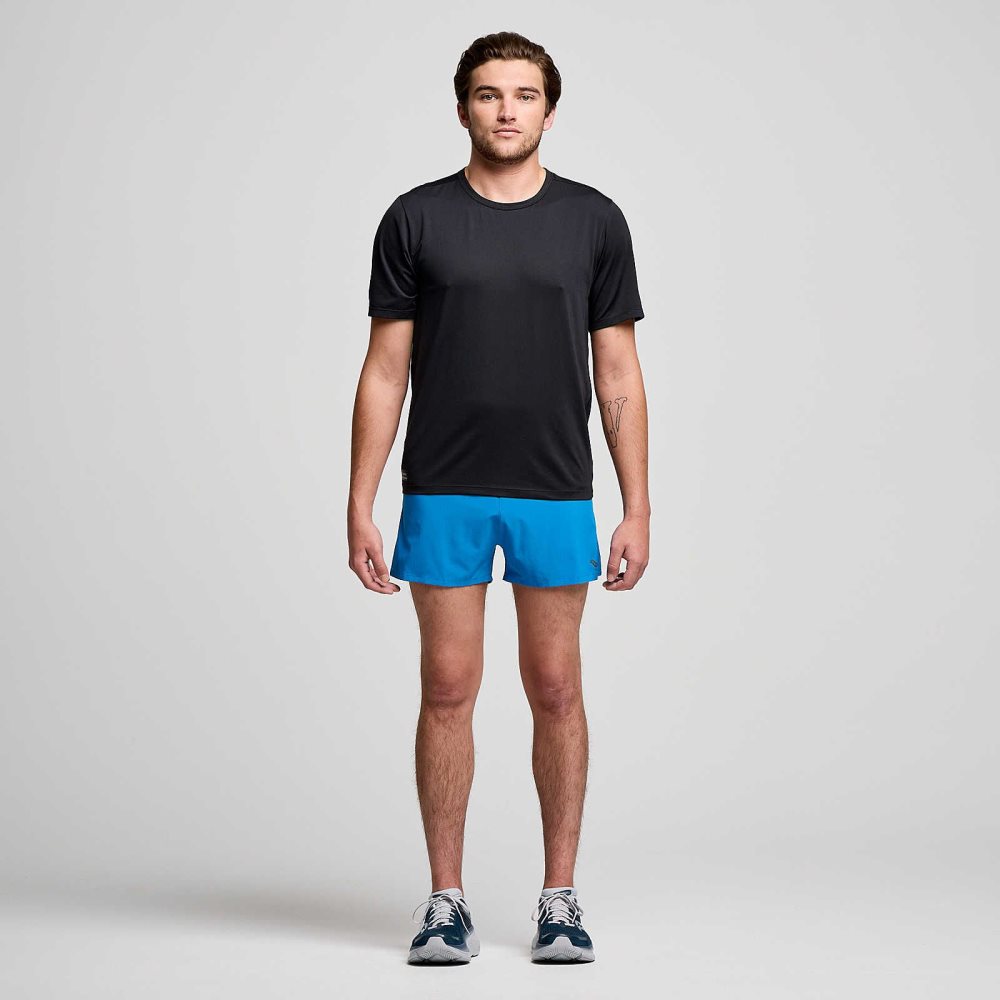 Saucony Stopwatch Short Sleeve Noir | 47913-JGPT