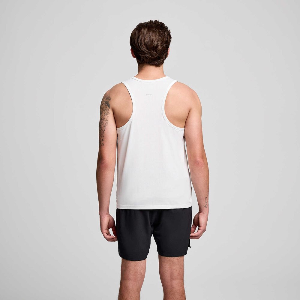 Saucony Stopwatch Singlet Blanche | 92430-CHNU