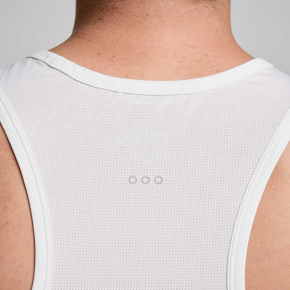 Saucony Stopwatch Singlet Blanche | 92430-CHNU