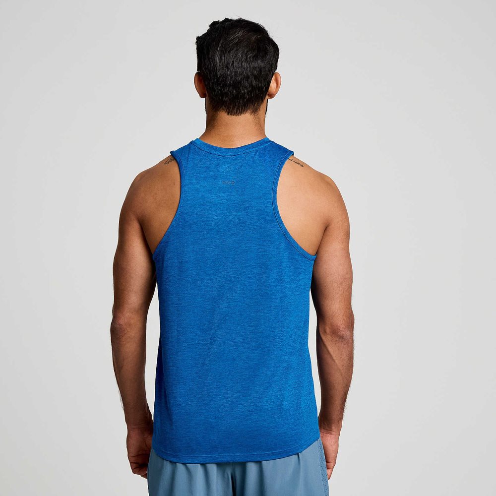 Saucony Stopwatch Singlet Superblue Heather | 93765-ATVX